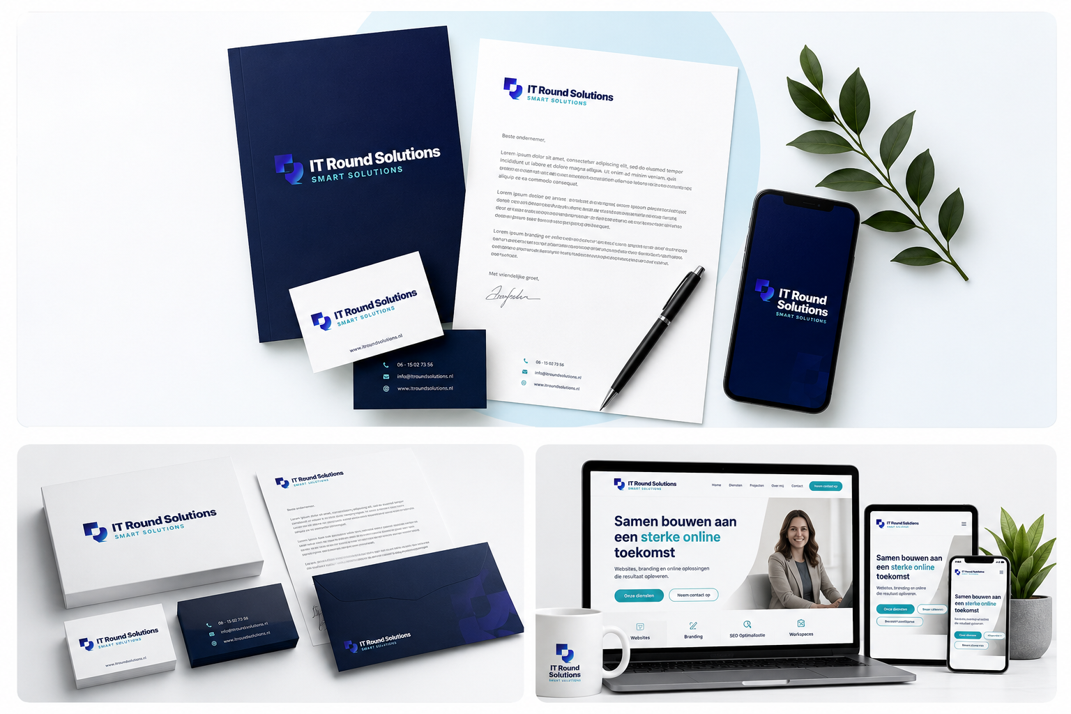 IT Round Solutions branding mockup
